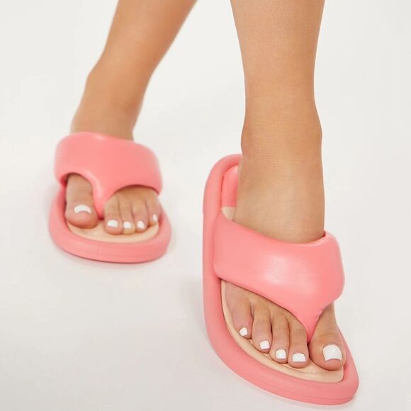 Pink Puffy Comfy Flip Flop - Picture 1 of 4